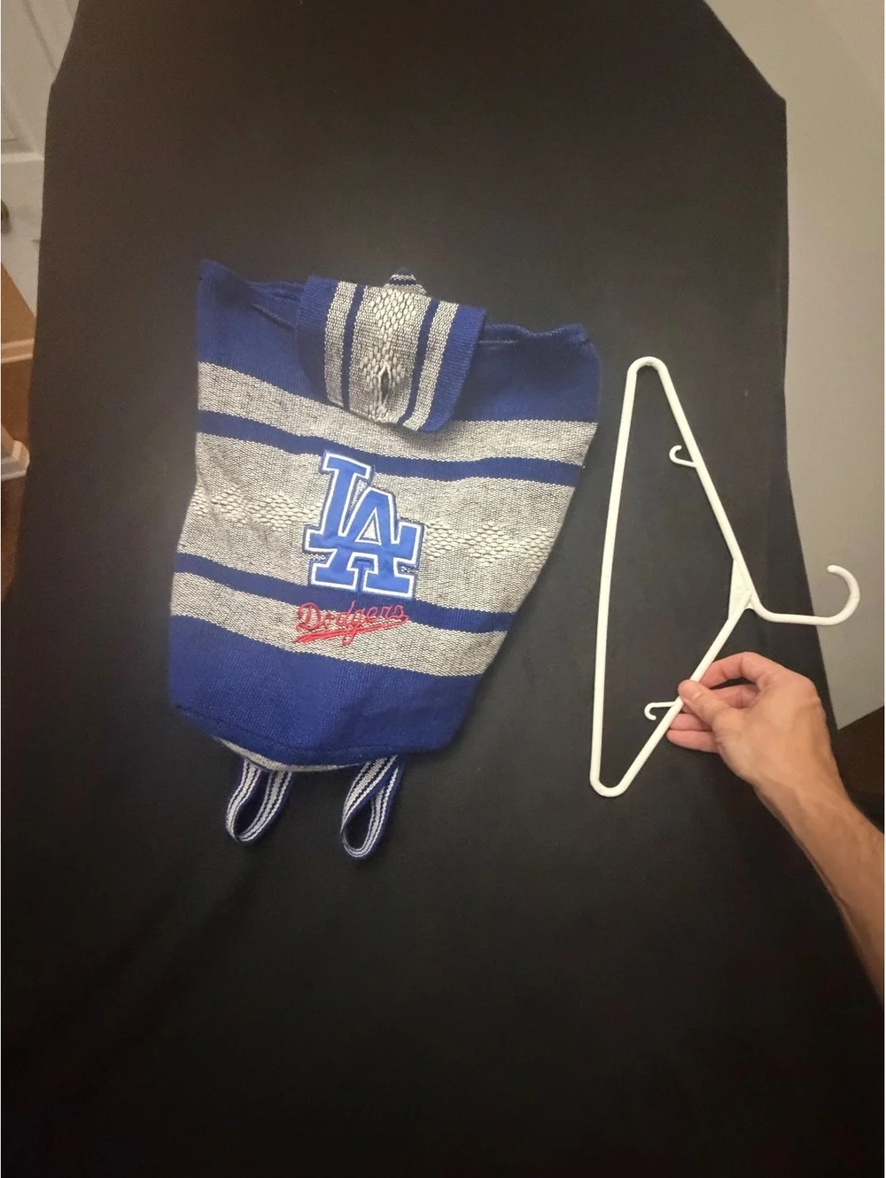 MLB Los Angeles Dodgers Knit Backpack Blue and Gray